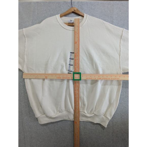 JERZEES Sweatshirt Men's 2XL Off White Blank Crewneck Pullover Y2k Vintage NWT - Picture 4 of 8